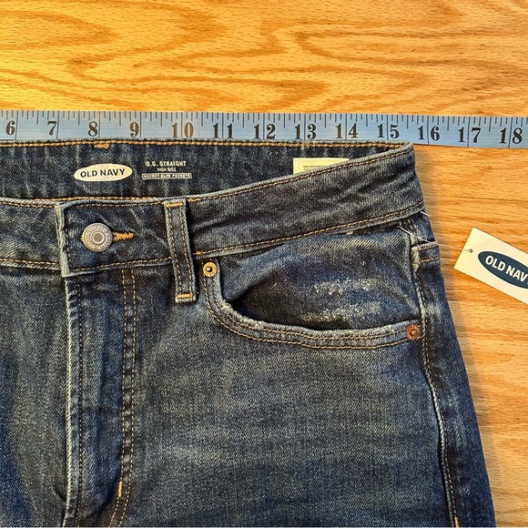 NWT Old Navy O.G. Straight High Rise Distressed Blue Jeans Margdes 10 - Picture 13 of 15